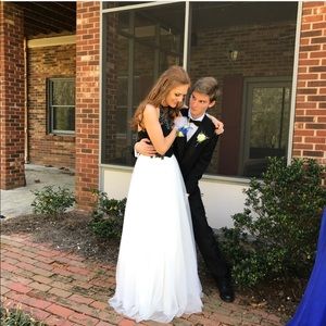 Black and white prom dress